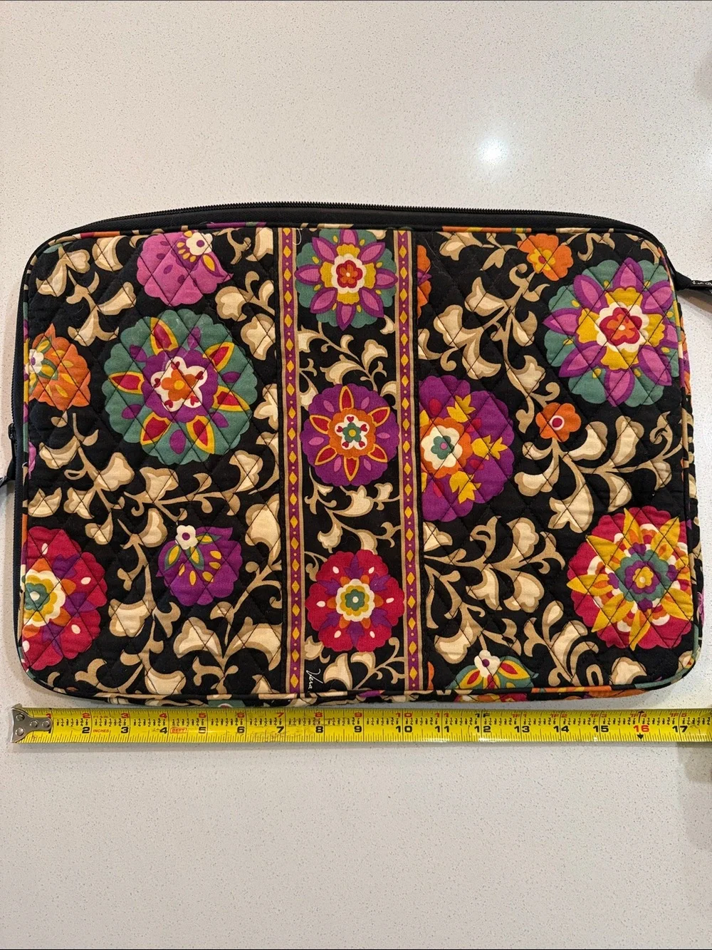 Vera Bradley Quilted Floral Laptop Holder - Black Multicolor